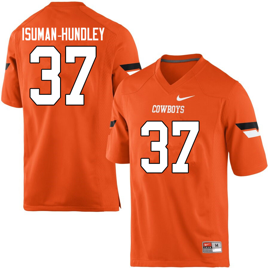 Men #37 Isreal Isuman-Hundley Oklahoma State Cowboys College Football Jerseys Sale-Orange